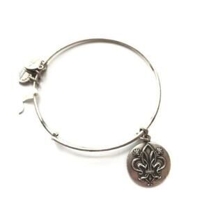 WOMEN'S ALEX AND ANI | FLEUR DE LIS III BANGLE BRACELET | SILVER
